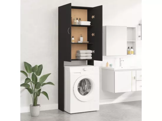 Meuble pour machine à laver Noir 64x25,5x190 cm
