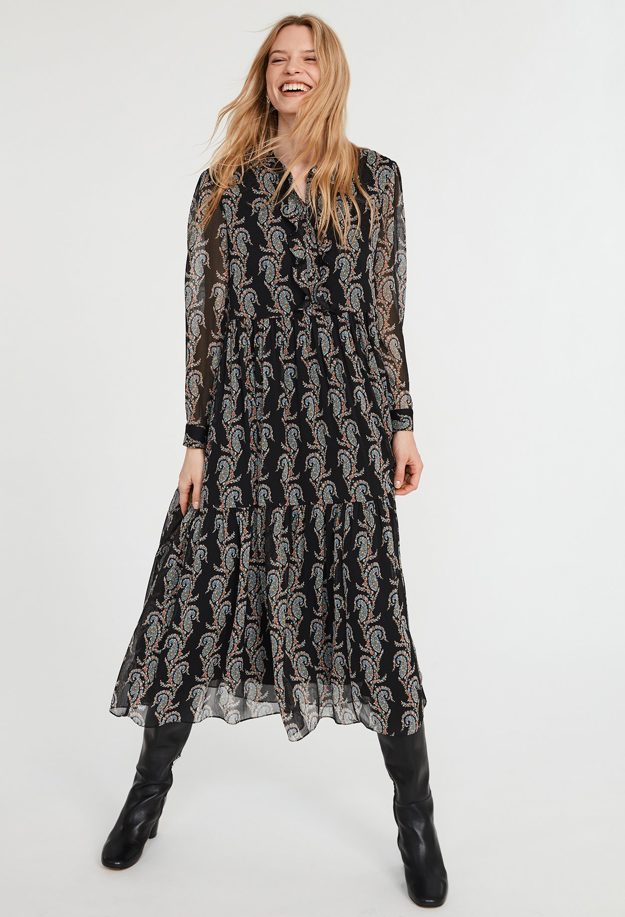 Robe longue imprimee