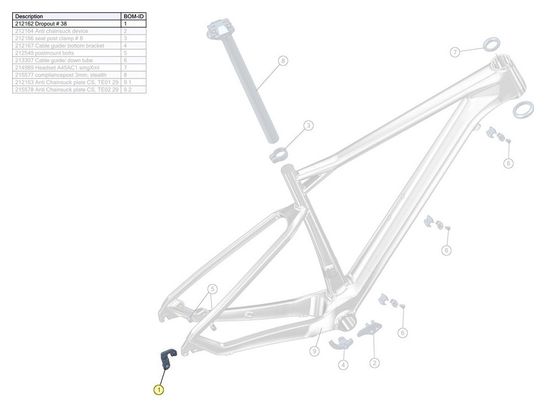 Patte de Dérailleur BMC Dropout #38 pour Teamelite