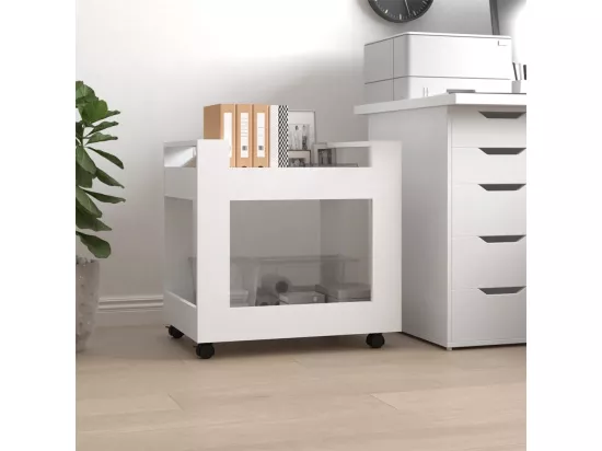 Chariot de bureau Blanc 60x45x60 cm Bois d'ingénierie