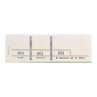Exacompta - 10 Blocs passe partout 3 volets de 100 tickets - 48 x 150 mm - numéroté - blanc