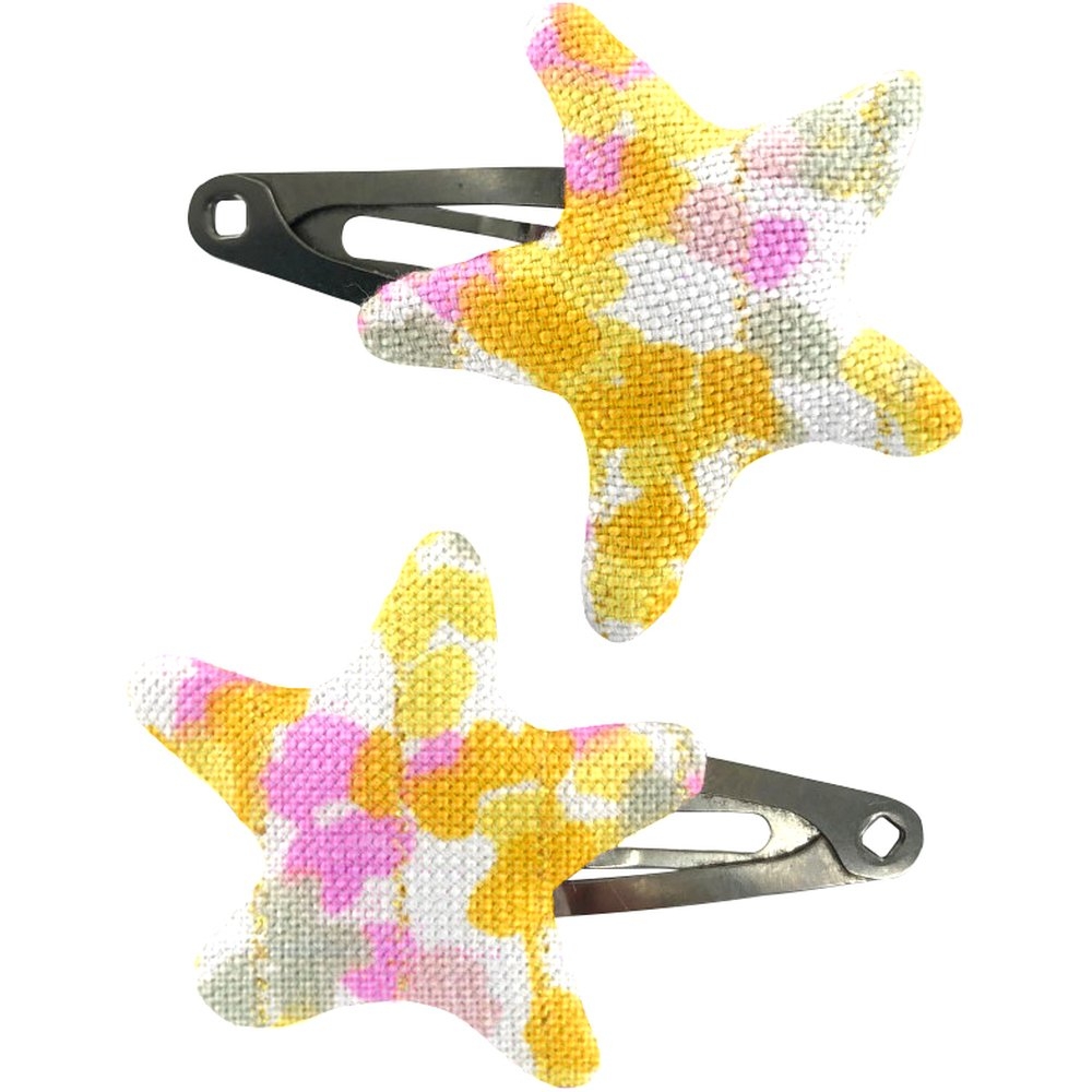 Barrettes Clic-Clac Étoile Mimosa Jaune Rose