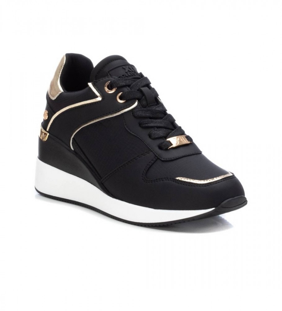 Tênis Xti 141651 Preto - Salto Anabela de 6cm -
