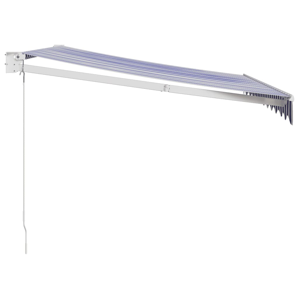 Auvent rétractable bleu et blanc 3x2,5 m tissu et aluminium