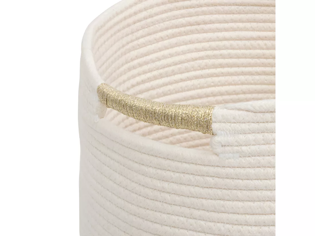Lot de 2 Paniers de rangement Kaki et Blanc D 31 et D 27 cm