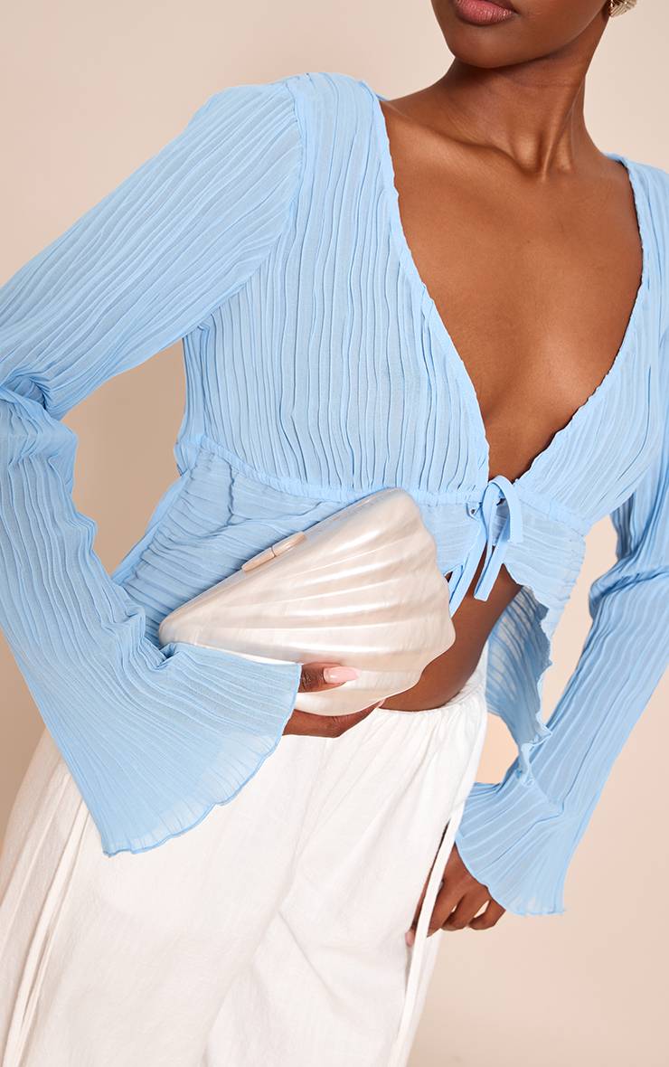 Perle Sac Pochette Rigide Coquillage Abstrait Nacré