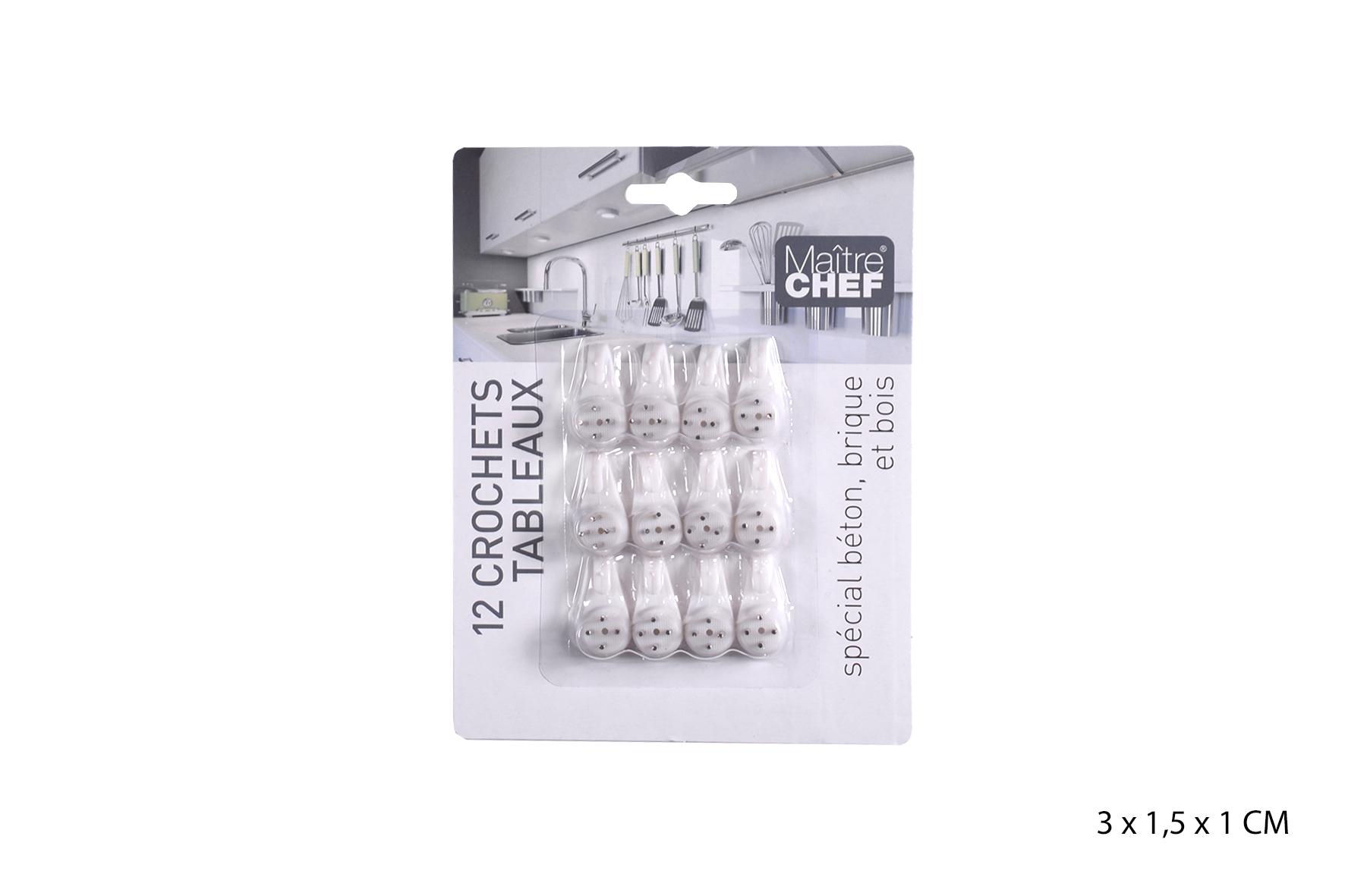 12 CROCHETS TABLEAUX BLANC
