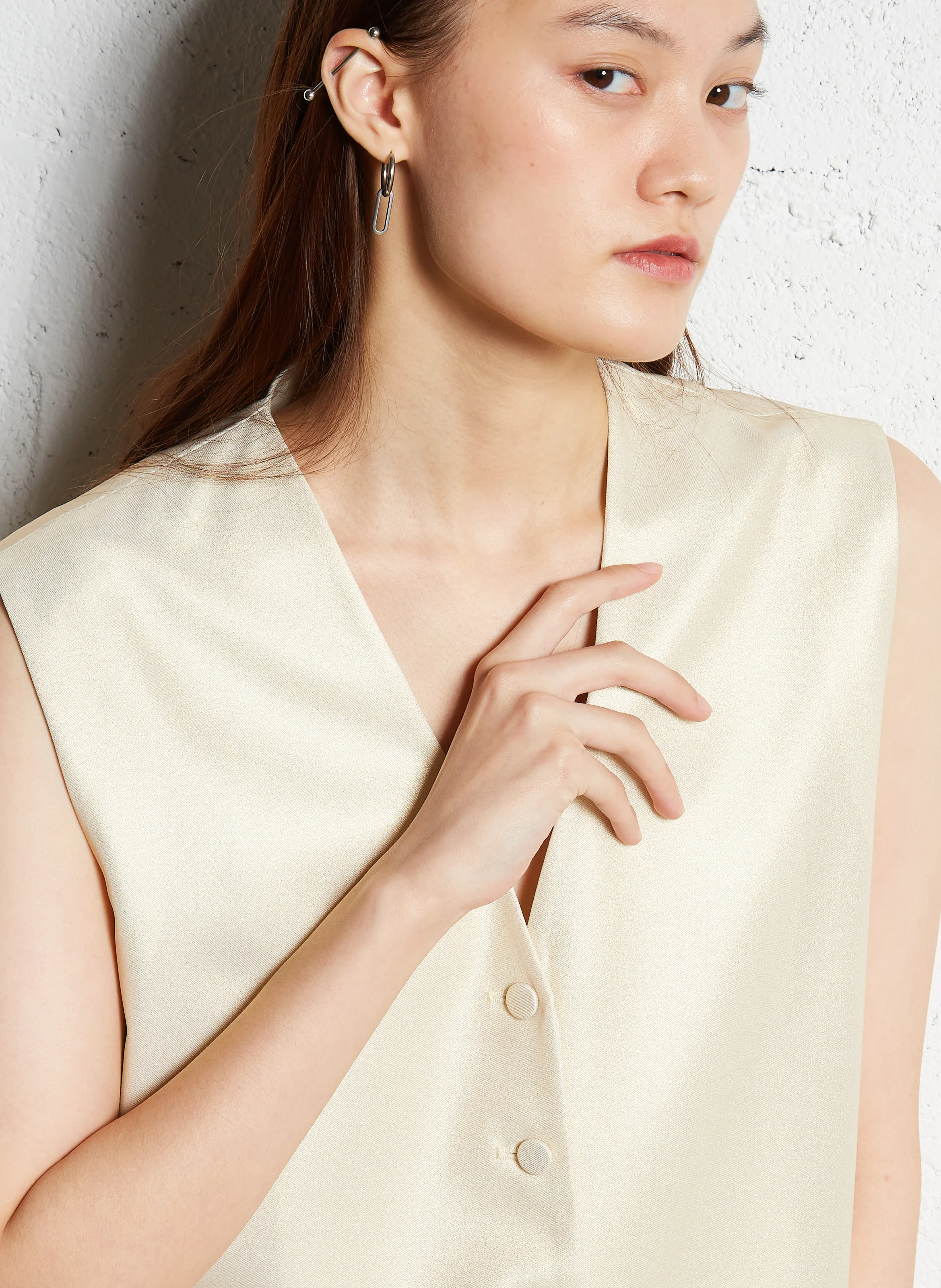 Gilet satiné | Doré