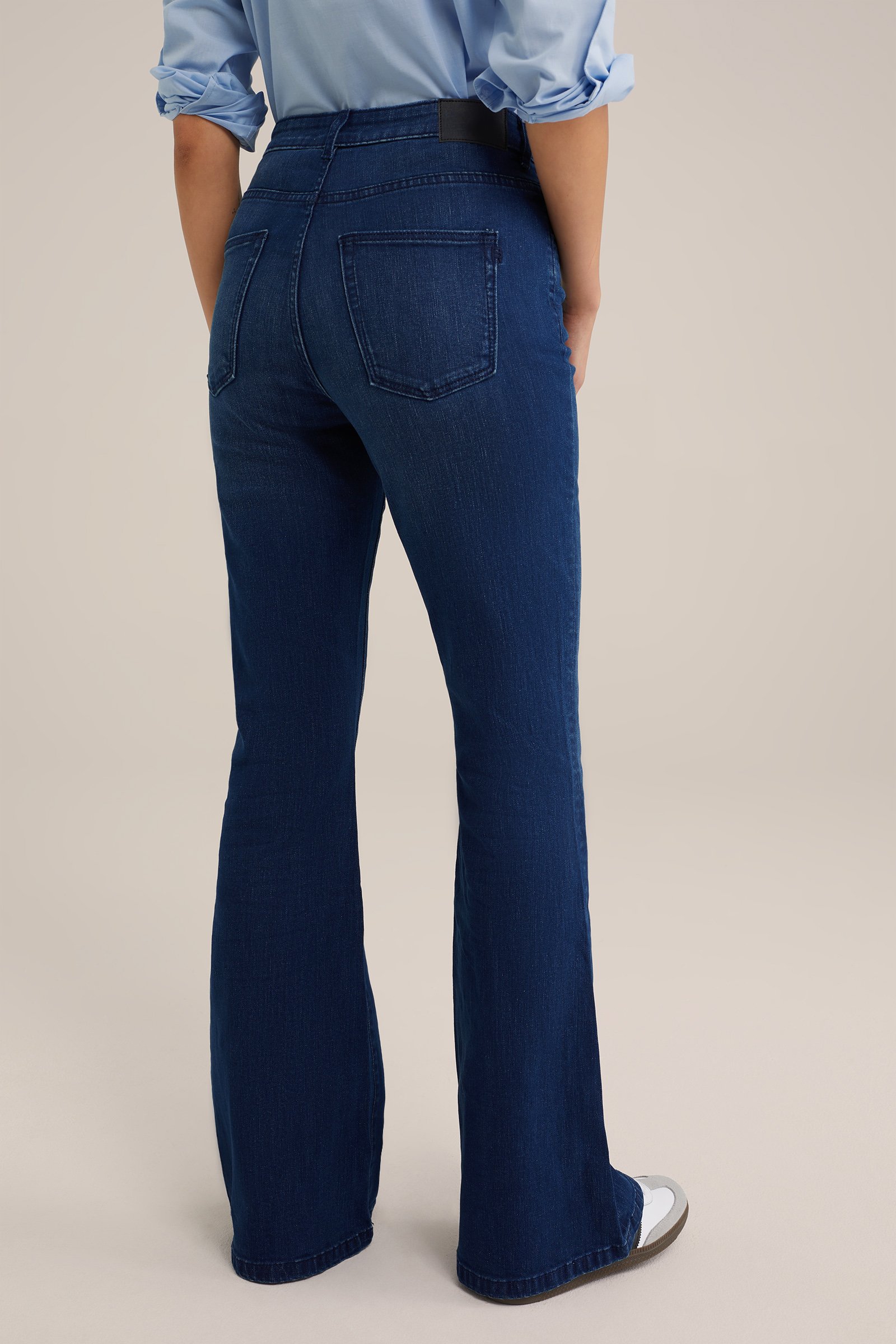 high rise flared jeans met superstretch Blue Ridge Donkerblauw