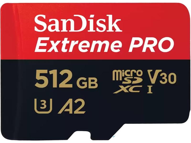 SanDisk microSDXC-Karte Extreme PRO 512 GB Professionelle microSDXC-Speicherkarte mit 512 GB Kapazität