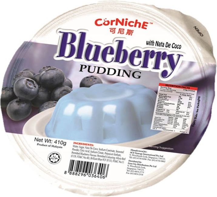 Corniche Bosbessen Pudding met Nata de Coco 410g