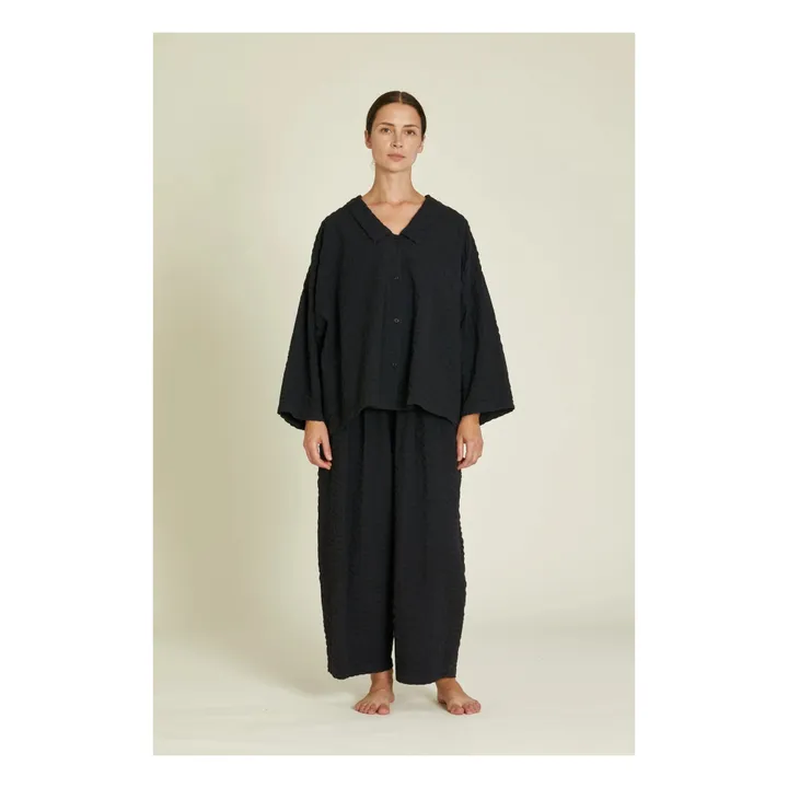 Black Crane Chemise Chelsea Seersucker | Noir