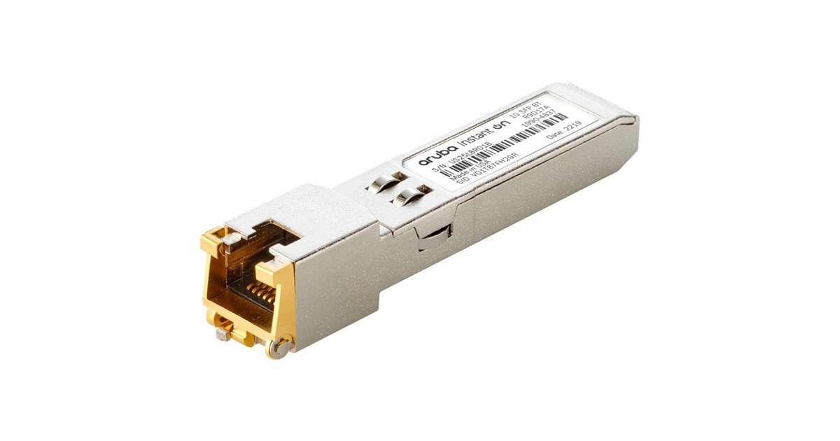 Hewlett Packard EnterpriseInstant On 1G SFP RJ45 Cat5e (R9D17A) transceiver  (100 meter)