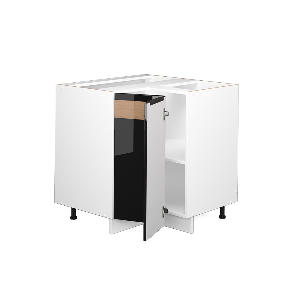 Vicco Eckunterschrank Küchenschrank Küchenmöbel Fame-Line Weiß Schwarz Eiche 81 cm modern Hochglanz
