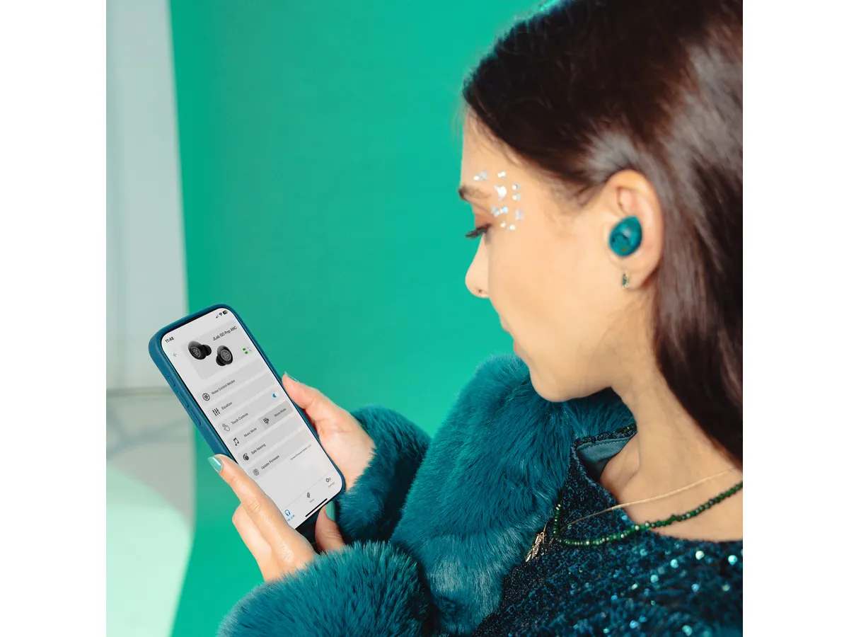 GO POP ANC Bluetooth 5.3 In-Ear Kopfhörer Headset IP55   Ladecase (IEUEBGOANCRTRATEL124) - Transparent Teal