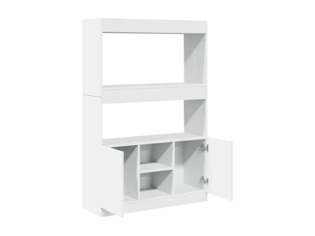 Buffet haut blanc 92x33x140 cm bois d'ingénierie