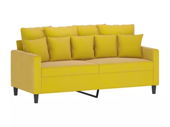 Ensemble de canapés 2 pcs avec coussins Jaune Velours