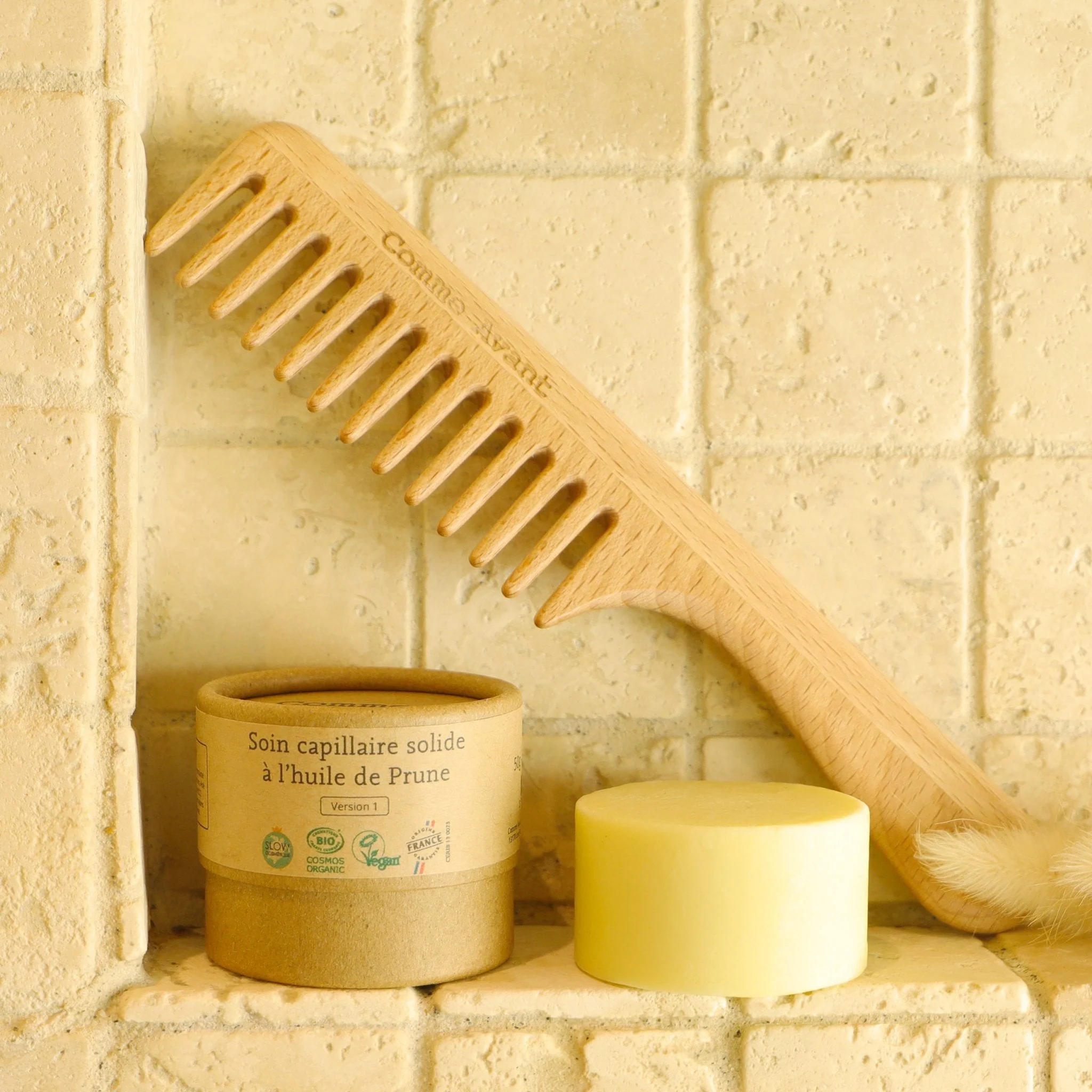 Peigne à cheveux en bois de hêtre
