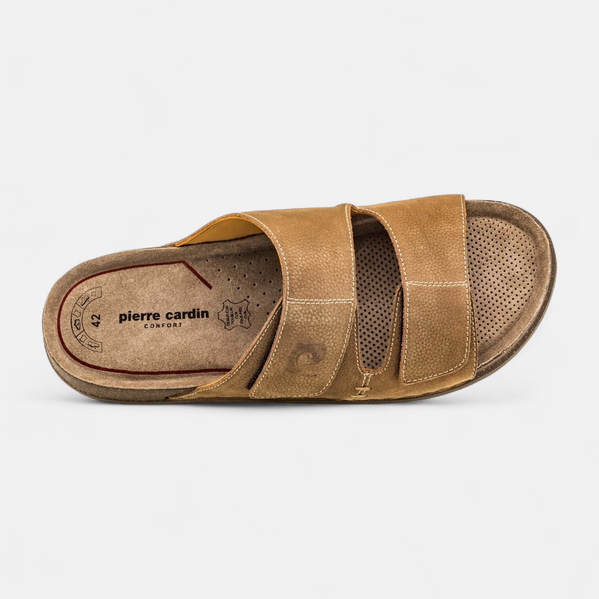 Mules semelle liège Homme en cuir beige