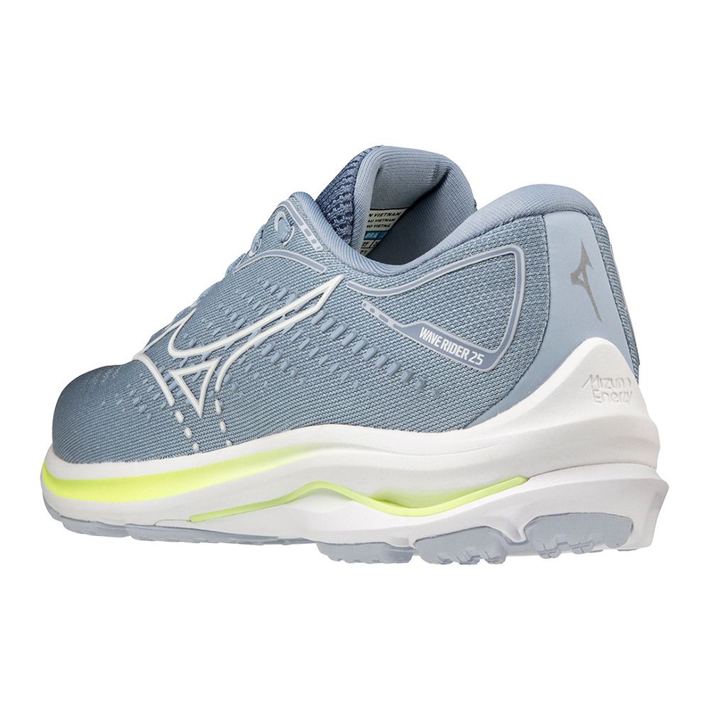 Mizuno WAVE RIDER 25 - Chaussures running Femme heather/white/neolime