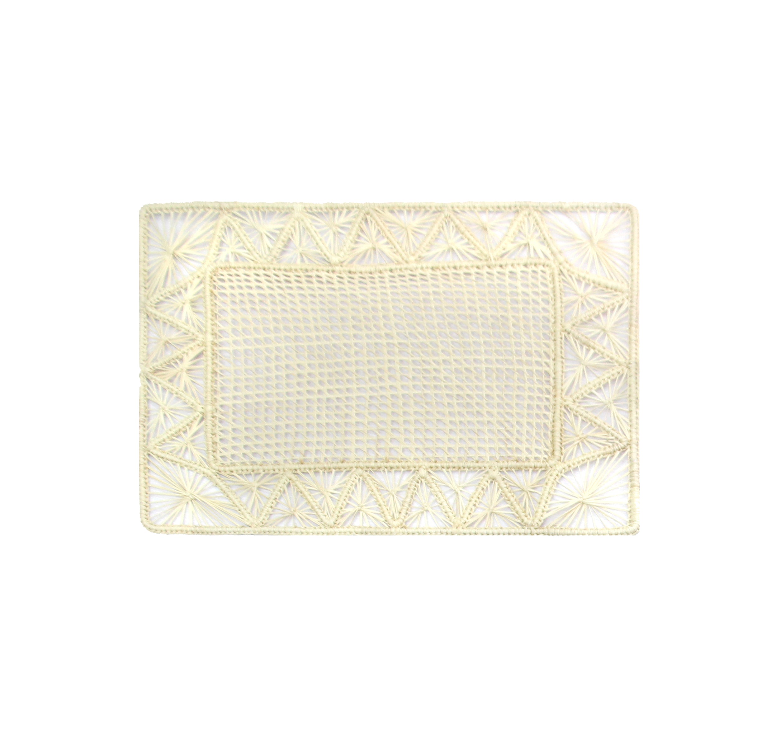 Set de table rectangulaire à tissage ajouré avec sous-verre (lot de 2 unités)