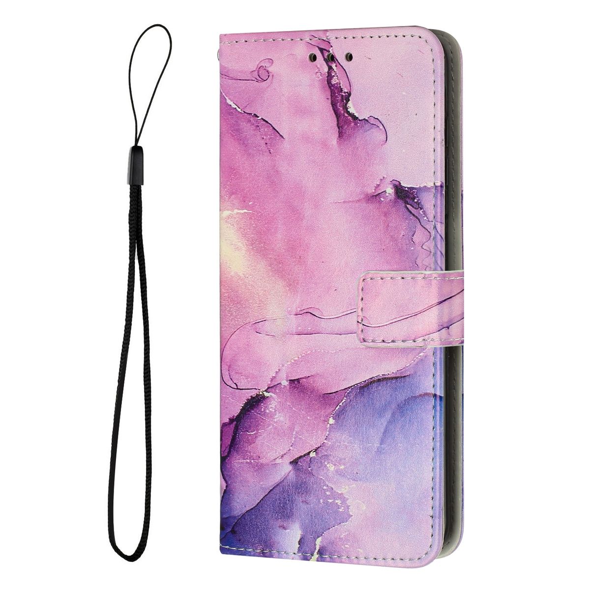 Hülle für Apple iPhone 15 Pro Handy Schutz Case Cover Klapp Tasche Marmor Etuis