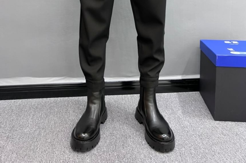 Loansk - Hoge taille effen cropped taps toelopende pantalon