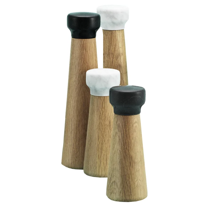 Normann Copenhagen - Craft Salzmühle gross, Eiche / Marmor weiss