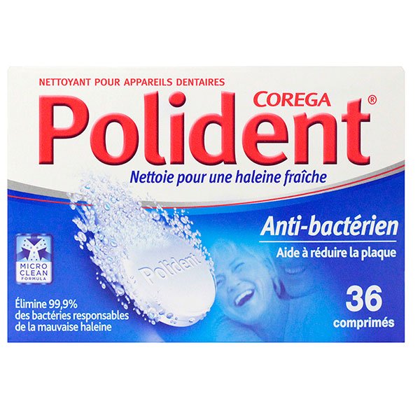 Corega nettoyant anti-bactérien 36 comprimés