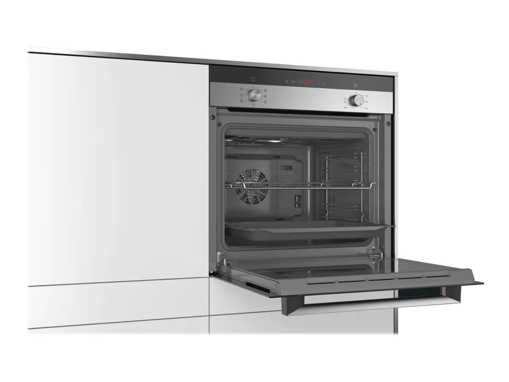 Siemens iQ100 HB113FBS1 - Ovn - til indbygning - niche - bredde: 56 cm - dybde: 55 cm - højde: 57.5 cm - Klasse A - rustfrit stål
