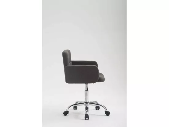Tabouret de bureau - Tissu & Métal chromé - Gris foncé - Los Angeles