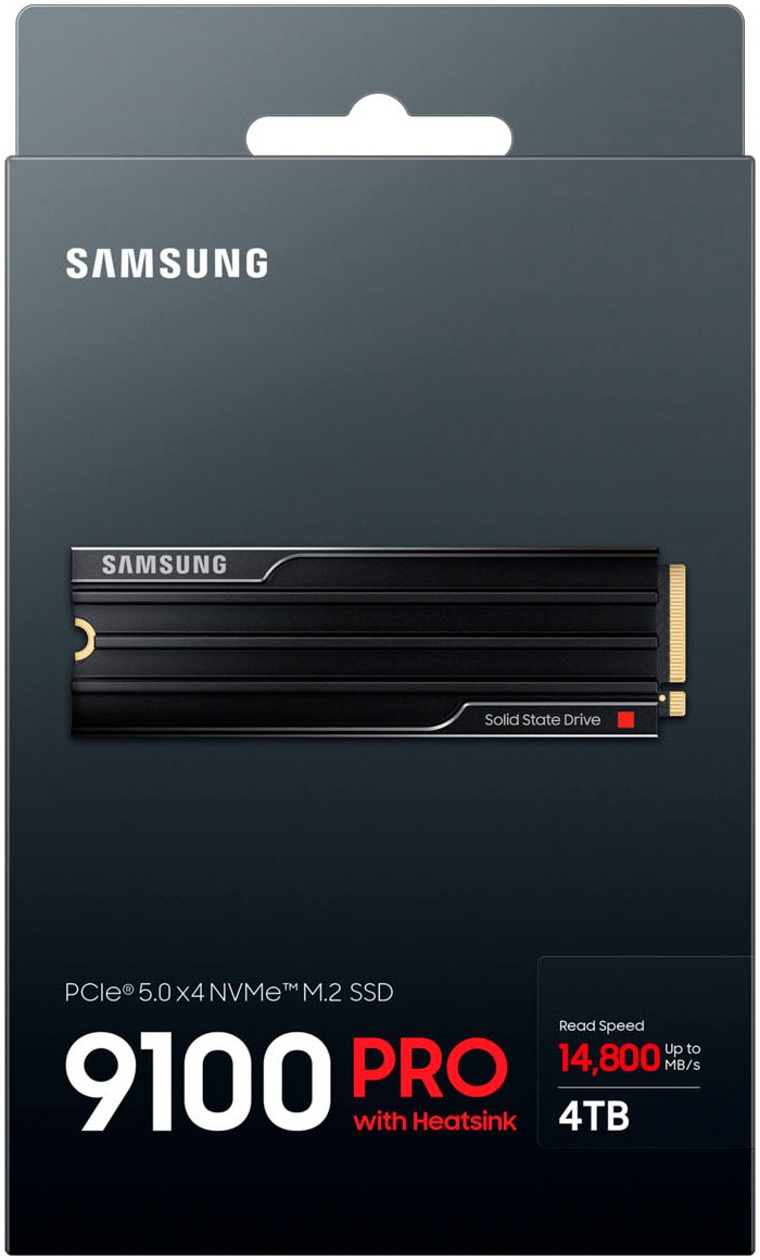 Samsung interne Gaming-SSD »9100 PRO Heatsink PCIe® 5.0 NVMe™ M.2 - 1 TB« 4000 GB Anschluss PCI Express 5.0