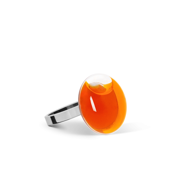 Bague en verre soufflé - Galet Nano Transparent