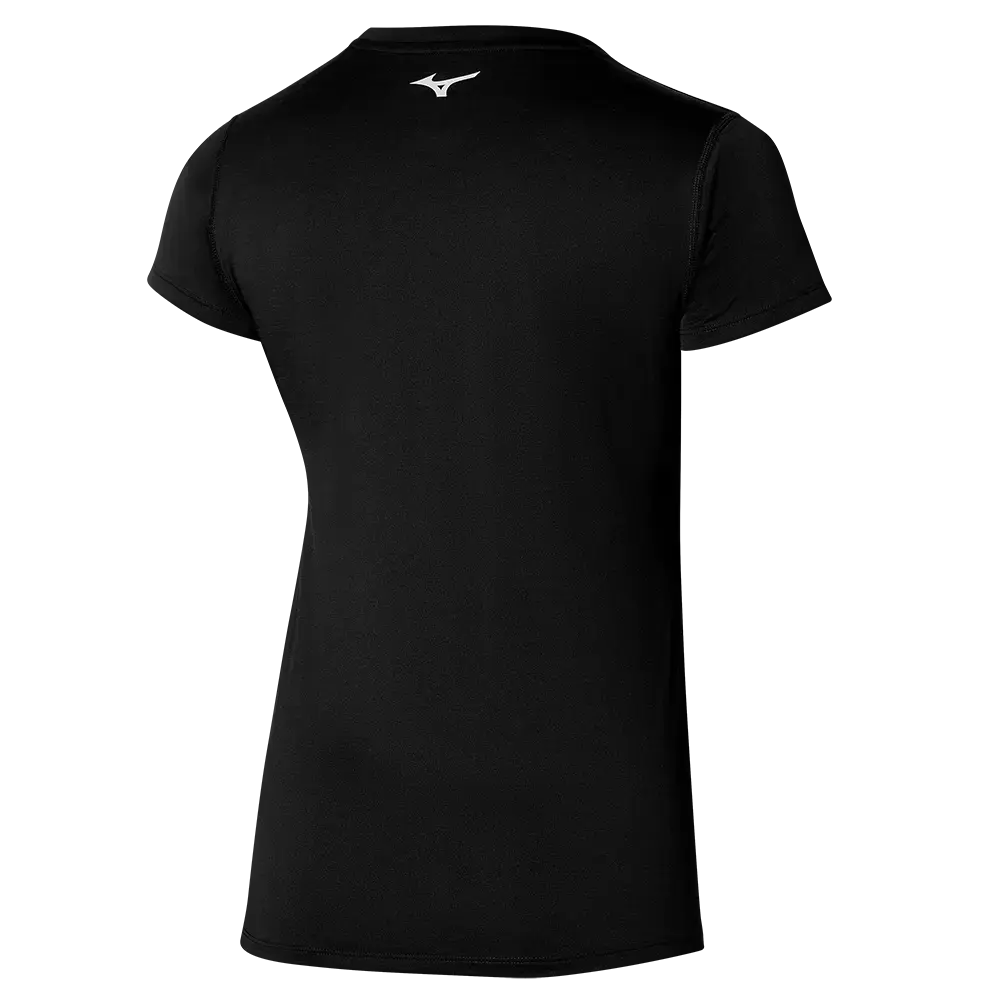 Mizuno Impulse Core Hardloopshirt Korte Mouwen Zwart/Zwart/Zilver Dames