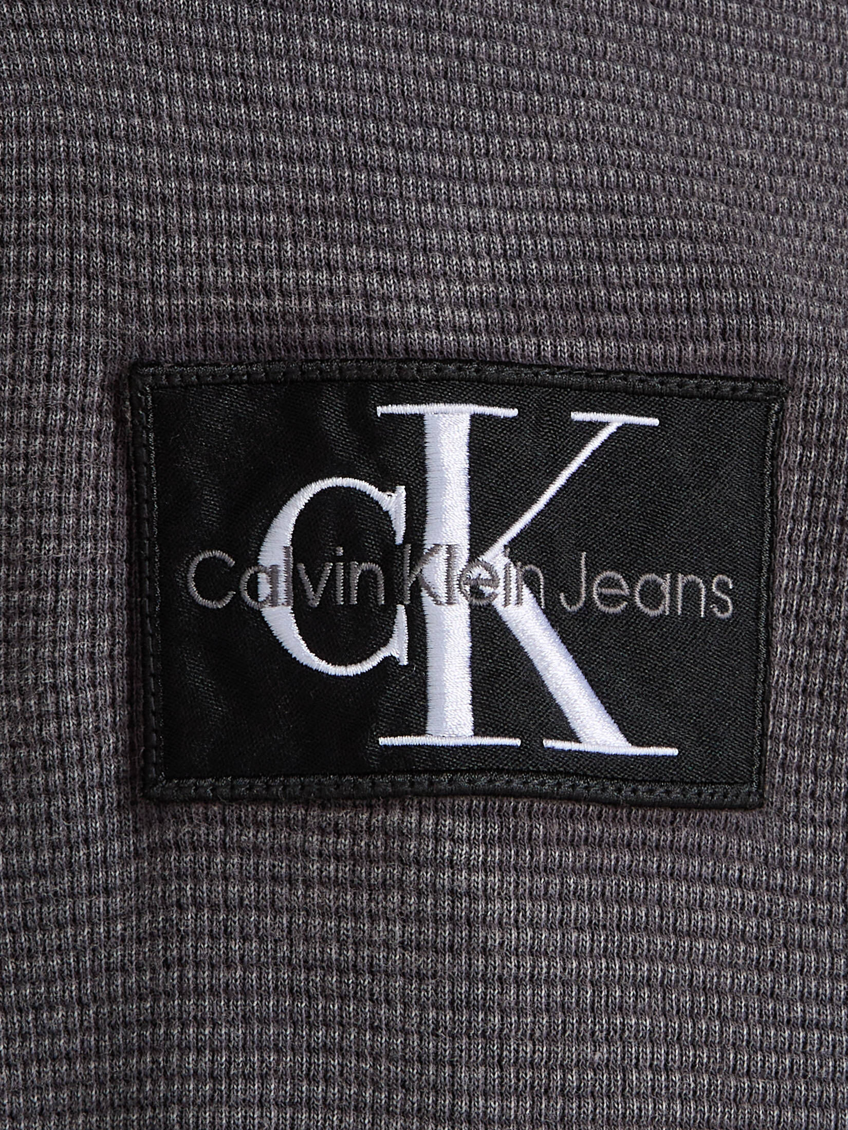 CALVIN KLEIN JEANS| Herren Langarmshirt WASHED BADGE WAFFLE LS TEE