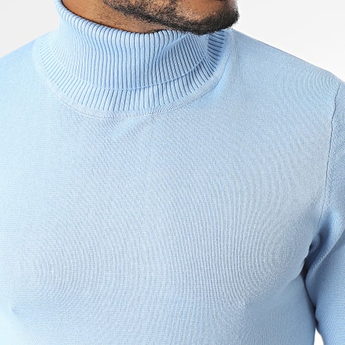 Pull Col Roulé Bleu Ciel