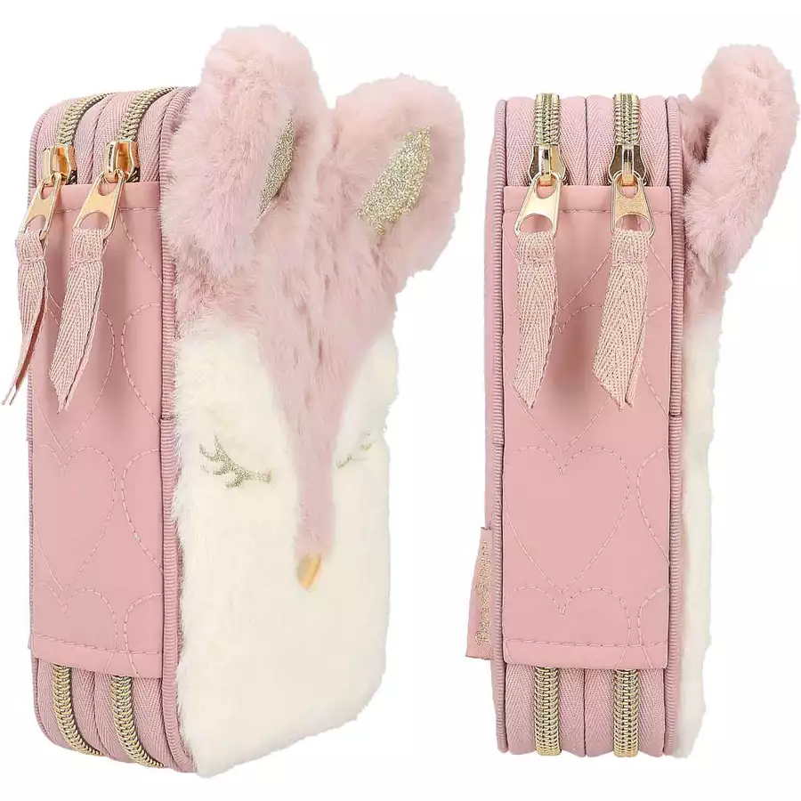 Depesche 2-Fach Federtasche Reh WILD FOREST Princess Mimi 19 x 12 x 5,5 cm rosa