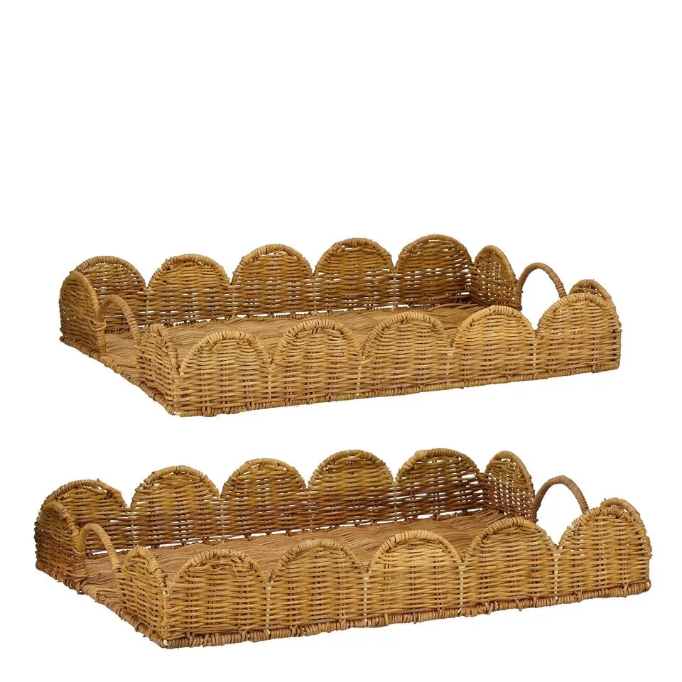 Mica Decorations Eleta Dienblad - Set van 2 - L50 x B35 x H8 cm