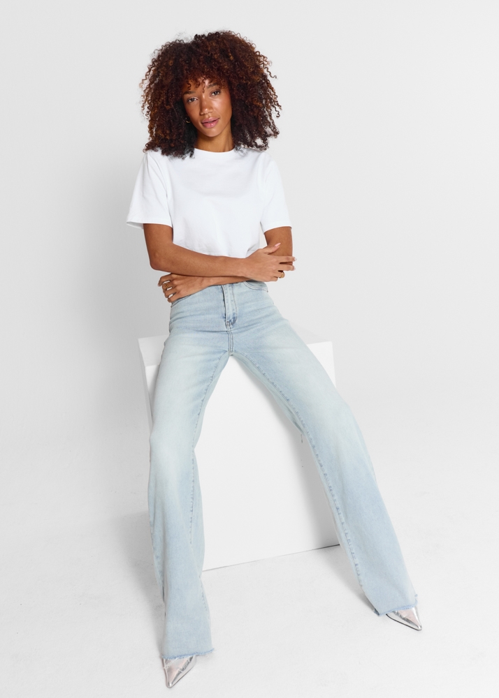 Straight leg stretch jeans breeze blauw