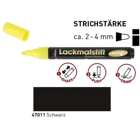 KREUL Lackmalstift medium Schwarz 2-4 mm