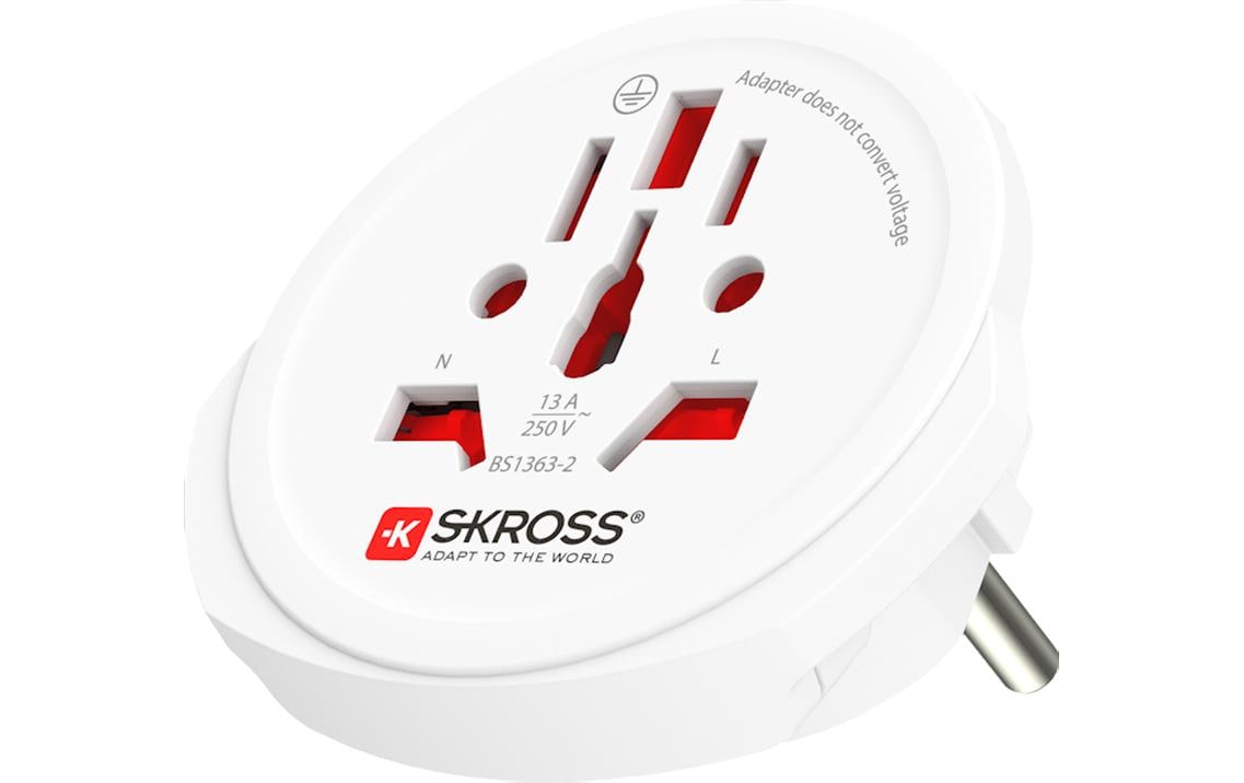 Reiseadapter Combo World IndiaKompakter 2in1 Länderreiseadapter