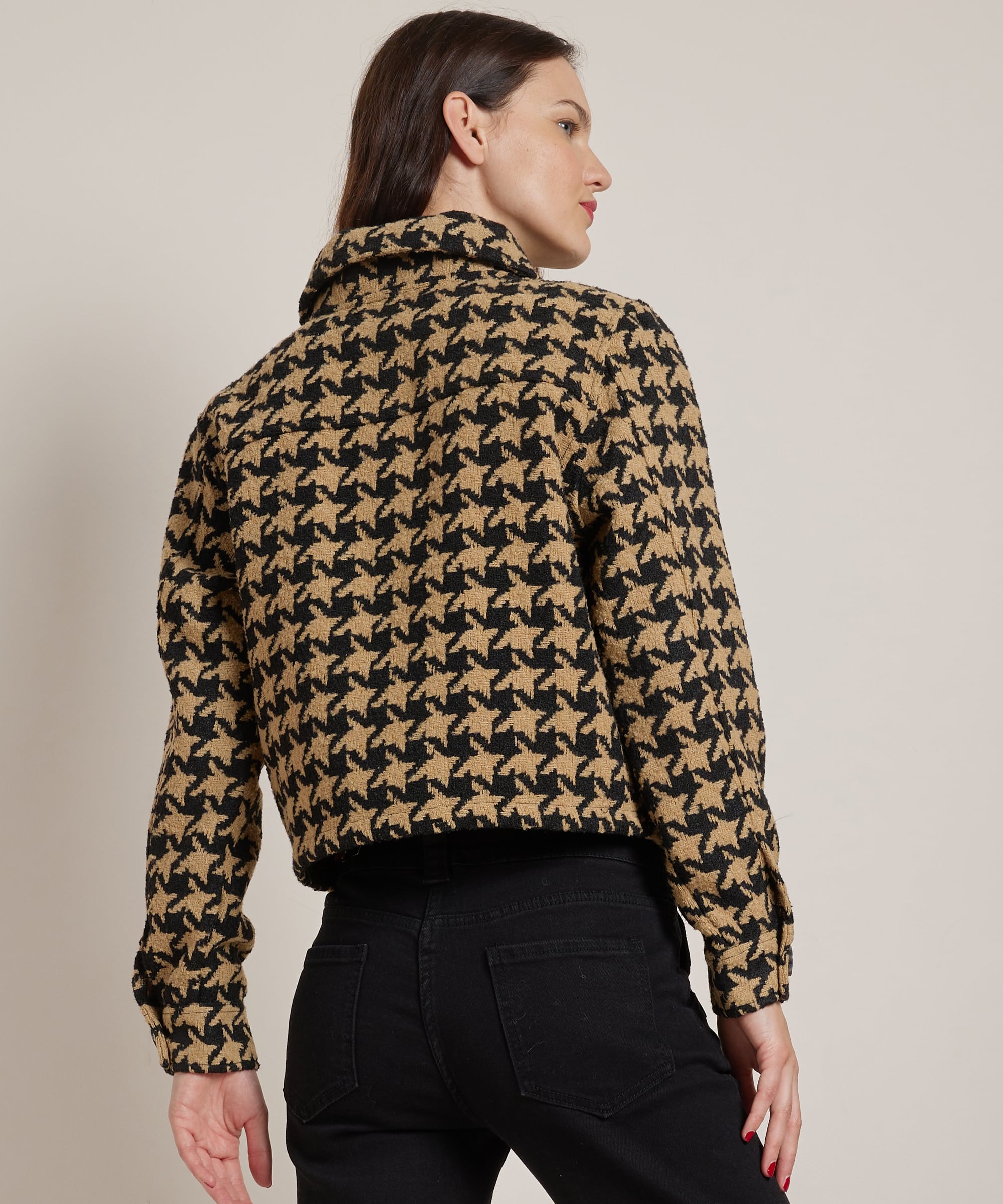 tweed blazer met kraag