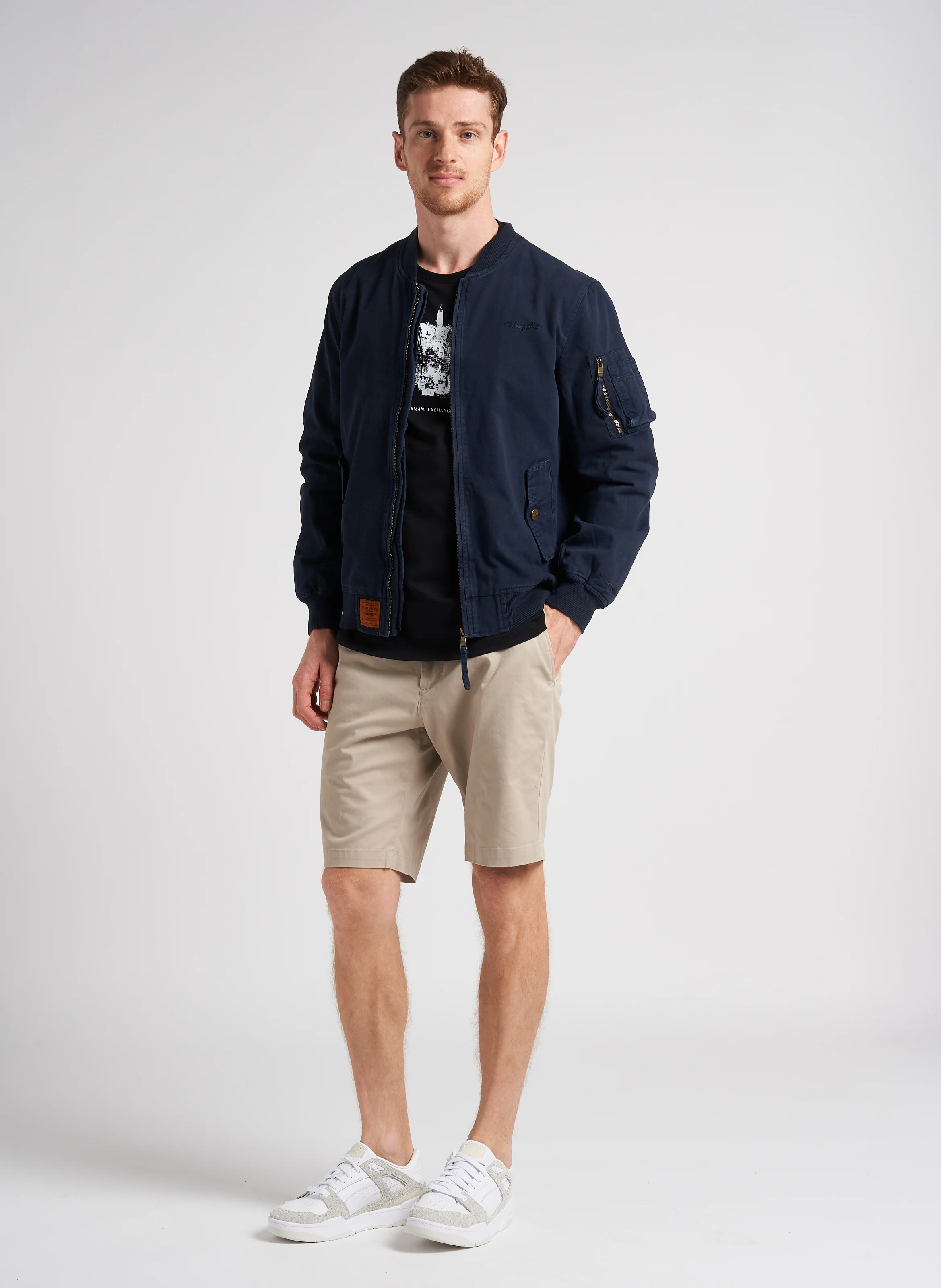 MAC - Bomber droit en coton | Bleu