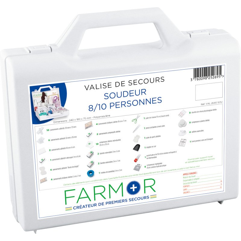 Valise de secours Soudeur 8/10  personnes