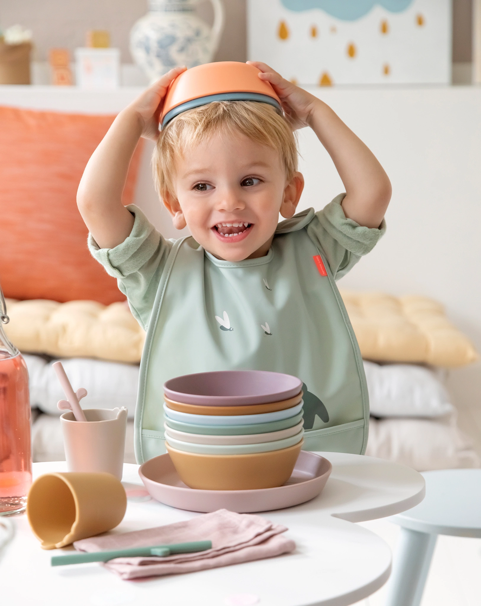 Kunststoff-Schüssel KIDDISH - RAFFI 2er Pack in senfgelb