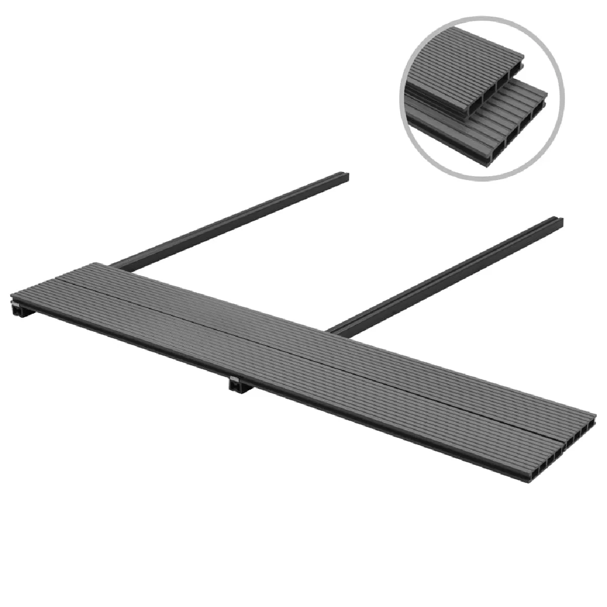 vidaXL - Panneaux de terrasse WPC 2,2 m - Gris
