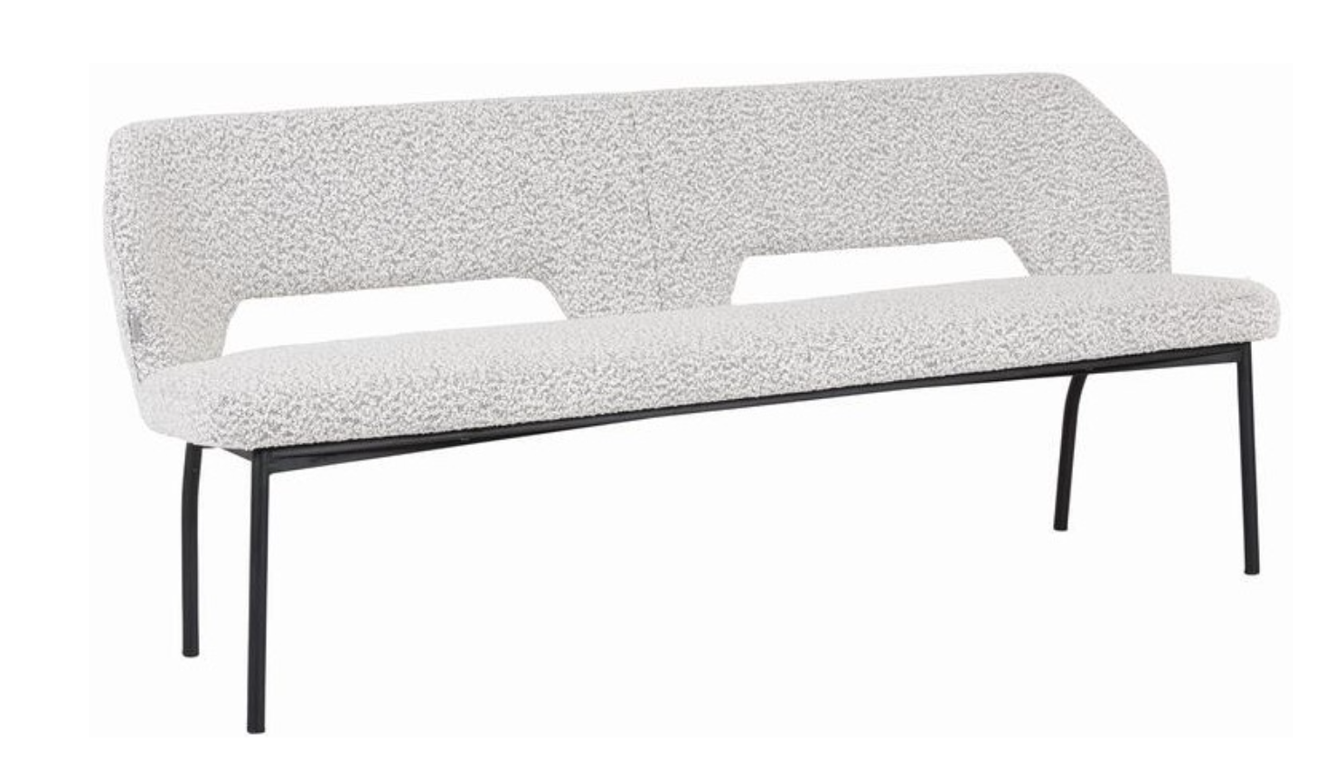 Eetbank Bo lichtgrijs bouclé 190cm