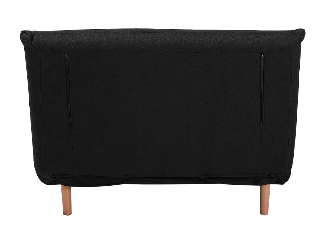 Banquette convertible 1 place en tissu noir SETTEN