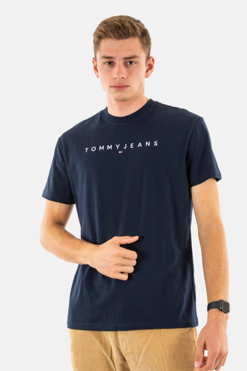 Tee shirt tommy jeans reg linear logo c1g dark night navy