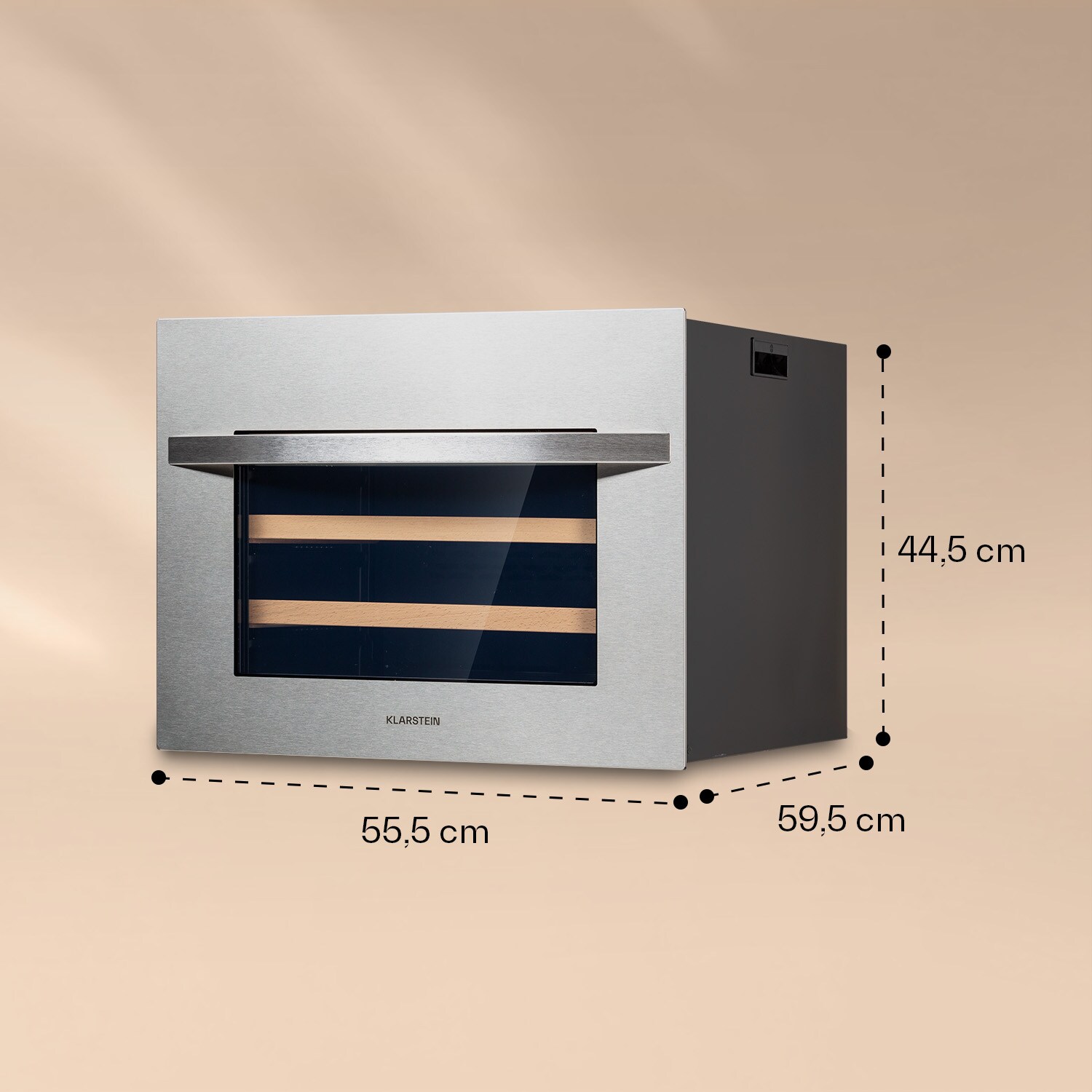 Vinsider 24 Built-In Uno Weinkühlschrank Einbaugerät 1 Zone 24 Flaschen Edelstahl